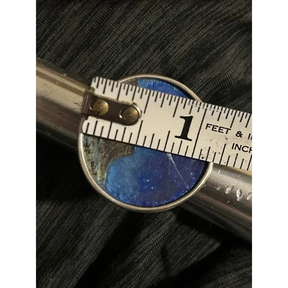 Handmade Victoria Carlson Sterling Silver Landscape Painting Statement Ring‎ 8.5